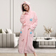 百菲 兒童浴袍可穿可裹男女童浴巾斗篷非純棉寶寶帶帽睡袍吸水親子浴衣 成人浴袍-桃粉色愛(ài)心兔 女款L碼【身高適合165-175cm】