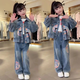 童偎童裝女童套裝國(guó)潮風(fēng)牛仔套裝秋季洋氣重工刺繡穿搭兒童春裝兩件套 藍(lán)色兩件套 常規(guī) 160 碼 建議身高160cm左右