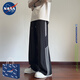 NASAWASSUP條紋冰絲褲子男款夏季薄款速干拖地褲直筒青少年寬松闊腿休閑褲男 黑色H555 2XL 【建議135-155斤】