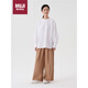 無印良品（MUJI）麻 寬版褲 褲子女款休閑褲 棕色 M 