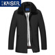 凱撒（KAISER）貂皮大衣男整貂派克服水貂內(nèi)膽中長(zhǎng)款爸爸尼克服翻領(lǐng)行政款皮草冬 黑貂領(lǐng)十字貂內(nèi)膽 XL (175) (適合120-140斤)