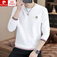 皮爾卡丹（pierre cardin）衛(wèi)衣男時(shí)尚2025冬季新款潮流休閑白色長(zhǎng)袖t恤男加絨秋裝上衣 白色 常規(guī) XL 130-145斤