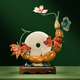 鑫大華威銅金魚(yú)擺件玉石平安扣新家喬遷禮物實(shí)用高檔送人酒柜辦公室領(lǐng)導 黃銅年年有余禮盒裝：35*15*41CM