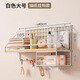 坤奉宿舍墻上置物架學(xué)生寢室床頭免打孔收納架上鋪神器墻面床頭邊掛籃 白色大號【升級掛鉤款】帶紙巾盒