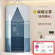 迪普爾洗澡浴罩家用浴簾加厚成人用冬天洗澡的保暖罩秒收攏防貼身浴帳 簡(jiǎn)約藍  100*200cm【加墜線(xiàn)】