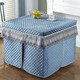 繽谷（Bigreat） 絨烤火罩套家用電暖爐罩子被電暖桌布正方形取暖桌布麻將機套子 典雅藍色 寬90cm*長(cháng)90cm*高68cm