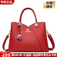 玫瑰袋鼠送節日禮物輕奢品牌軟皮手提女士包大容量斜挎包2026七夕送媽媽 紅色