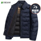 杉杉（FIRS）鵝絨內(nèi)膽襯衫式羽絨服男冬季新款保暖防寒輕暖厚外套704 藏青 L /175
