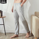 暢舒優(yōu)男士睡褲純棉長(cháng)褲夏季薄款寬松家居褲全棉大碼運動(dòng)休閑褲可外穿 淺灰 XXL（160-180斤左右）