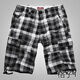 麻吉MATCH 男士短褲寬松休閑夏季格子五分褲潮大碼多口袋工裝褲子S3620K 格仔1 XL