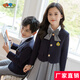 蘿卜唄唄兒童西裝校服男童女童班服中小學(xué)生幼兒園園服演出服表演服演講服 女童三件套配胸標領(lǐng)花襪子 130碼建議體重46-58斤