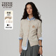 Teenie Weenie小熊女裝毛衣秋簡(jiǎn)約時(shí)尚學(xué)院風(fēng)輕奢質(zhì)感舒適針織開(kāi)衫 淺卡其色 S (160)