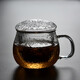 私朹堂 錘目紋耐熱玻璃過濾家用辦公室喝茶泡茶杯水杯子帶把帶蓋花茶茶杯 錘紋玻璃杯