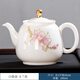 峰棱 德化白瓷小茶壺單壺 描金陶瓷泡茶壺家用球形過(guò)濾孔手抓壺辦公室 玉蘭-高檔-白瓷小茶壺