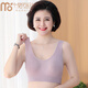 莫代爾 中老年大碼內(nèi)衣女無鋼圈運(yùn)動(dòng)文胸聚攏防下垂背心式印花胸罩薄 香芋紫(2件裝) M 【80-140斤】