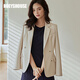 ROEYSHOUSE羅衣通勤白領(lǐng)西裝外套女秋裝新款純色修身職業(yè)西服06033 米色 XL