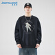 真維斯（Jeanswest）衛衣男士圓領(lǐng)潮牌2026春季上衣潮流寬松套頭男士外套黑色XL