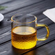 美斯尼 小茶杯玻璃茶具主人杯功夫品茗杯茶碗小泡茶錘紋玻璃水杯子咖啡馬克杯帶把手耐熱 單只裝