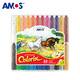 AMOS韓國進(jìn)口蠟筆Colorix可水洗寶寶旋轉筆套裝水溶炫彩油畫(huà)棒塑料盒 24色粗桿旋轉蠟筆(CRX5PC24)