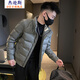 杰遜斯冬季立領(lǐng)羽絨服男短款加厚保暖白鴨絨衣服男士潮流痞帥冬裝皮外套 B317-PY103-綠色（單件外套） XL （125-140斤）