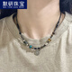 默研（MOYAN）石頭「小醒獅」手工串珠福牌鎖骨鏈小眾國風(fēng)輕奢項鏈七夕情人節禮 醒獅項鏈A03-301