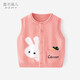 嘉衣佩兒嬰兒馬甲春季女童針織背心春秋外穿寶寶坎肩兒童毛衣開(kāi)衫馬夾線(xiàn)衣 PB1216-豆沙紅 100