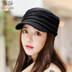 黛莎 帽子女秋冬韓版學(xué)生百搭褶皺純色氣質(zhì)款時(shí)裝禮帽 潮流逛街棒球帽 黑色