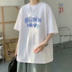 潮西登短袖T恤男bf原宿風夏季情侶裝七ulzzang上衣服生短袖韓版 白色 M