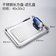 不銹鋼漏盤(pán)長(cháng)方形茶盤(pán)家用餃子瀝水盤(pán)托盤(pán)漏油盤(pán)濾漏水瀝油盤(pán)子 40*30*2淺漏盤(pán) 單個(gè)