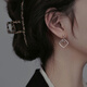 米蔓（MIMORE）S925銀幾何方塊耳釘女時尚潮流高級感氣質(zhì)耳飾小眾百搭耳環(huán)耳墜