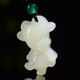 靳鉑梵（BoFanJADE）天然白色十二生肖玉墜石英巖玉石項鏈男女士生肖守護神玉石吊墜 丑牛