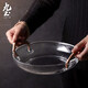 九土客廳玻璃水果盤(pán)家用零食盤(pán)糖果盤(pán)子下午茶托盤(pán)藤編手提果盤(pán)子 款式一