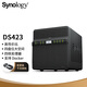 群暉（Synology）DS423 四核心 4盤(pán)位  NAS網(wǎng)絡(luò )存儲 私有云  照片自動(dòng)備份 文件同步（無(wú)內置硬盤(pán)）