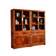 虎大師紅木家具非洲花梨（學(xué)名：刺猬紫檀）中式書(shū)房書(shū)柜書(shū)架帶玻璃門(mén)素面辦公置物架 素面書(shū)柜單個(gè)（長(cháng)98寬36高198）