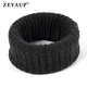 ZEYAUP純羊毛圍脖男冬季套頭加厚情侶款護脖子圍巾男女針織保暖脖套 深灰
