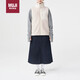無印良品（MUJI）男女通用羊羔絨拉鏈背心無性別女款 淺米色 男女通用Ｓ-Ｍ 