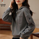 啄木鳥(niǎo)女裝連帽德絨衛衣女2025春秋新款時(shí)尚韓版顯瘦休閑百搭氣質(zhì)上衣潮 灰色 L 建議105-118斤