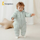 童泰（TONGTAI）嬰兒羽絨服連體衣秋冬男女寶寶連帽哈衣兒童外出三防鴨絨爬服 綠色 90 碼(建議18-24月身高80-92cm)