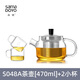 尚明耐熱玻璃沖茶壺帶過(guò)濾泡花茶壺小容量泡茶器功夫茶具套裝家用辦公 470ml+2小杯* 100ml