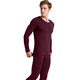 正錦 莫代爾薄款保暖內衣男士秋衣秋褲套裝青年V領(lǐng)緊身基礎打底棉毛衫 O領(lǐng)酒紅M821+825套裝 XL（請參照下方尺寸表選碼）
