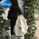 迪士尼（Disney）大學(xué)生中學(xué)生高中韓版帆布簡(jiǎn)約百搭書包通用日系森系背 米白【高品質(zhì)版 柔軟帆布】