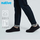 native native 植絨系列情侶鞋男女同款秋冬保暖洞洞鞋情侶款休閑鞋 墨黑絲絨 43 內(nèi)長28cm