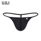 U&I男士內(nèi)褲性感t褲透氣薄款冰絲細丁tback半透明ui9022 黑色 1條 L