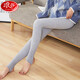 浪莎打底褲女保暖褲外穿秋冬加絨顯瘦修身踩腳褲一體連褲襪光腿神器 踩腳款淺灰 均碼