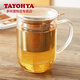 多樣屋（TAYOHYA）明雅耐熱玻璃水杯茶隔過濾泡茶耐熱透明杯花茶杯切面馬克杯 悅友 500ml 1只