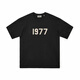 FEAR OF GOD ESSENTIALSESSENTIALS復(fù)線美式1977植絨短袖FOG高街男女情侶夏季寬松純棉T恤 重磅純棉 1977【黑色】 L