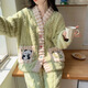 俞兆林珊瑚絨睡衣女秋冬季學(xué)生開(kāi)衫甜美公主風(fēng)加厚加絨法蘭絨家居服套裝