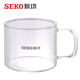 新功（SEKO）迷你高硼硅玻璃養(yǎng)生杯 家用小茶杯耐熱玻璃花茶杯帶把加厚透明玻璃杯120ml 【120ml玻璃杯】1個