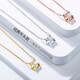 鑫萬(wàn)福 顯鉆牛頭款鉆石吊墜女18K金項鏈AU750套鏈新款經(jīng)典項鏈節日送禮  【紅18K金】25分鉆