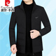 皮爾卡丹（pierre cardin）高檔2025立領(lǐng)中年男羽絨服輕薄冬季新品白鴨絨爸爸裝保暖短款外套 C23019黑色x/w/d/ L 175碼適合120-140斤